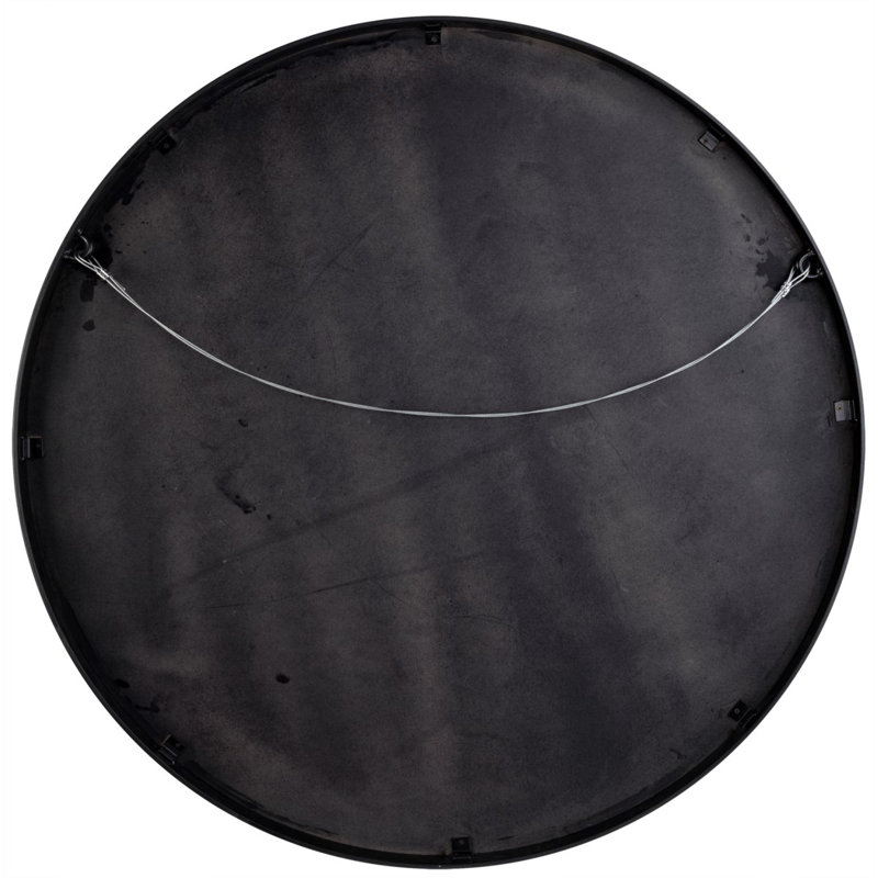 Argie Round Metal Beveled Wall Mirror, 48" x 48"