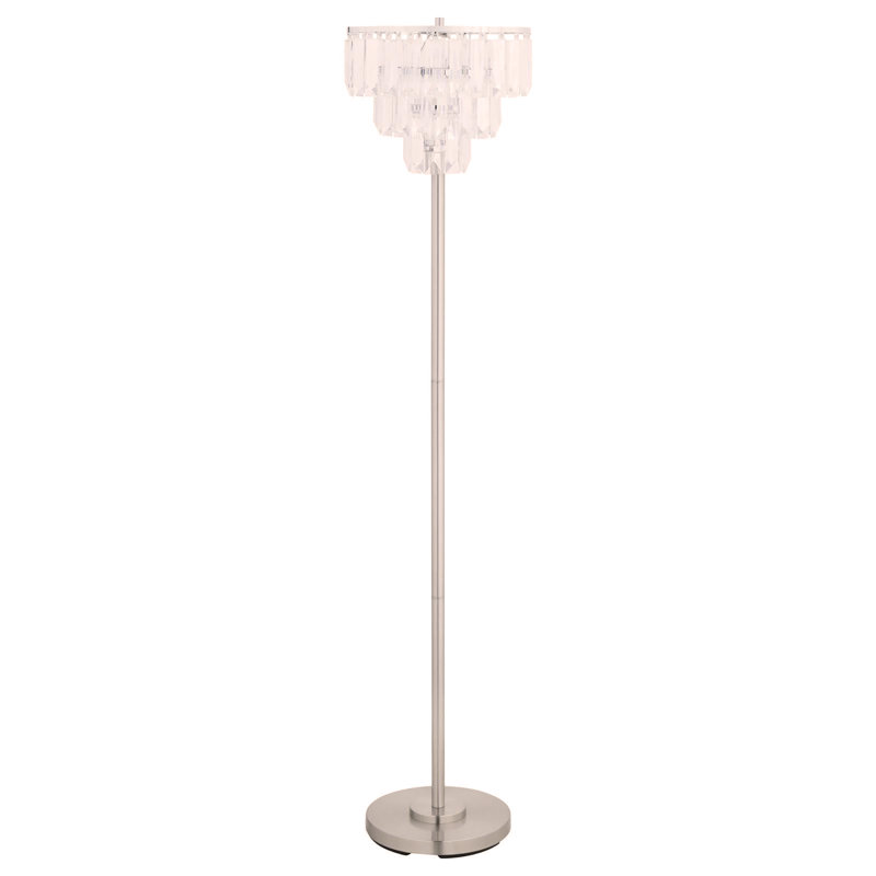 Lampe sur pied en métal chromé
