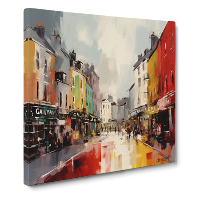 City Of Galway Gestural Art No.1 - Wrapped Canvas