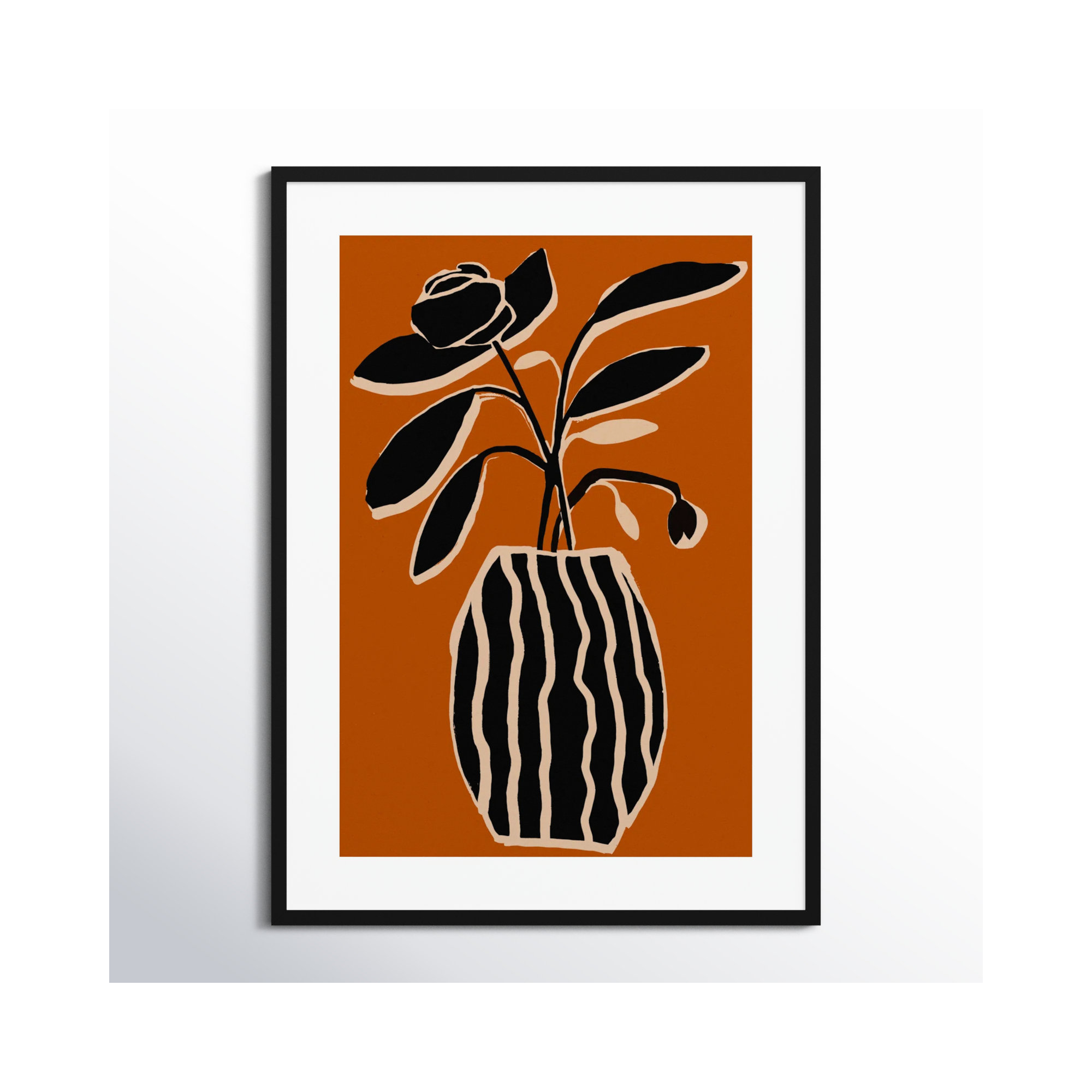 Ochre Still Life No 5 by Treechild, Black Framed, 41" H x 30" W x 1" D