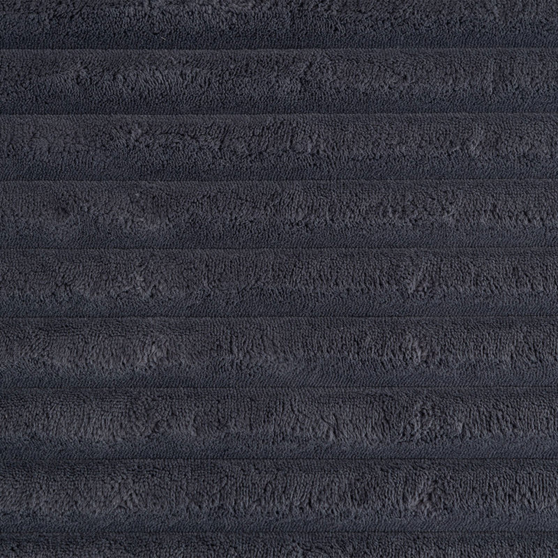 Canapé modulaire 2 pièces Torruella, Velours côtelé noir, Accoudoir à droite (vu de face)