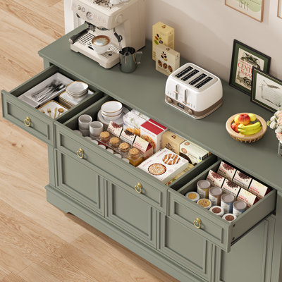 Shondolyn 54'' Sideboard Buffet with Drawers, Credenza Storage Cabinets (Adjustable Shelf)