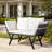 Convertible Outdoor Wicker Sofa With White Cushions And Pillows