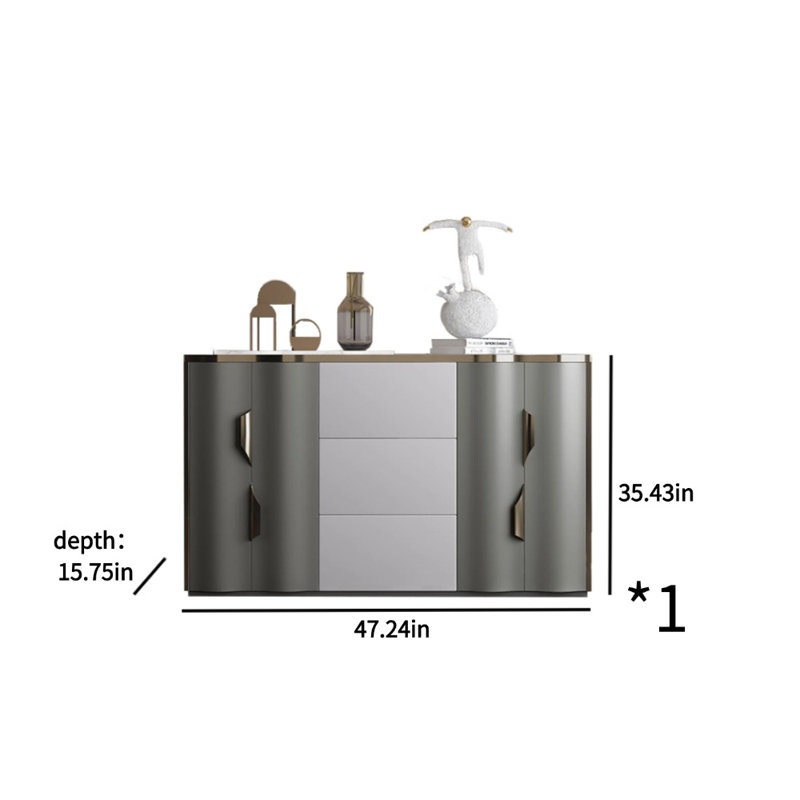 Armoire d'appoint en bois massif Post-Modern