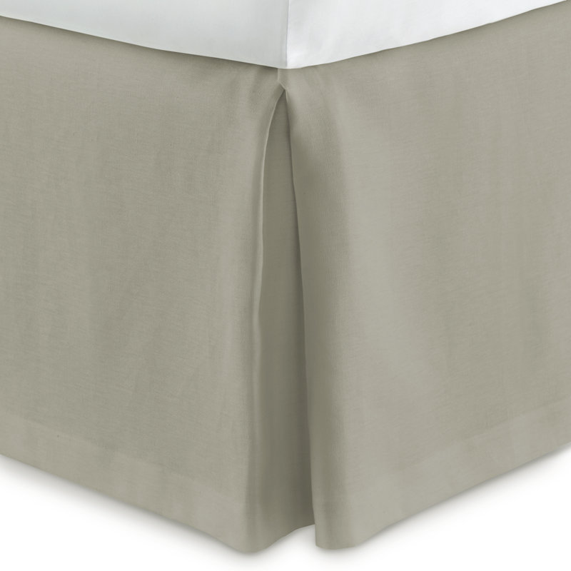 Mandalay Tailored Linen Bed Skirt, Queen, Mist