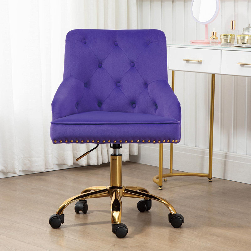 Tripp Velvet Office Chair, Purple