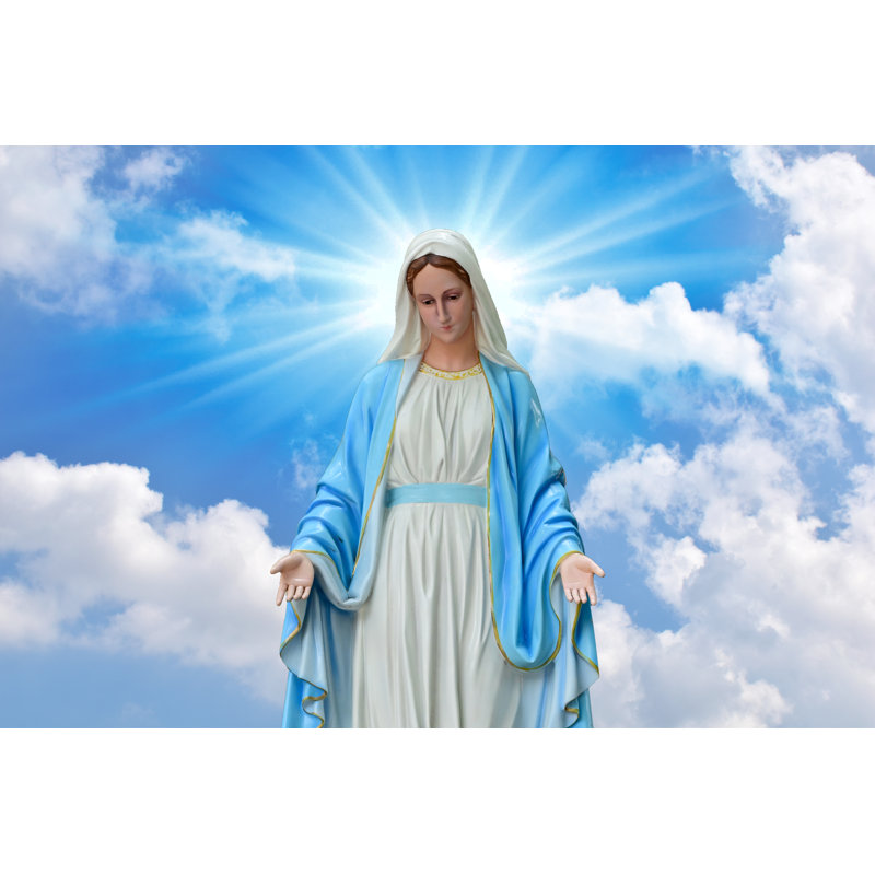 Statue Of Our Lady Of Grace Virgin Mary by Immortal70 - Wrapped Canvas Print, 61cm H x 91cm W x 3.8cm D
