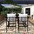 5-Piece Outdoor Iron Dining Set With Acacia Wood Armrests And Cushion-473920098