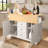 55" Rolling Kitchen Island with 2 Drop Leaves, Power Outlet, 3 Drawers & Storage Cart-946910773
