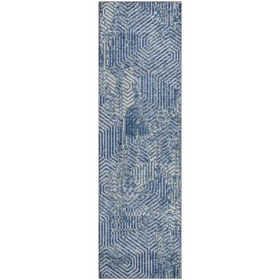 Premium Machine Washable Prisco Navy Rug