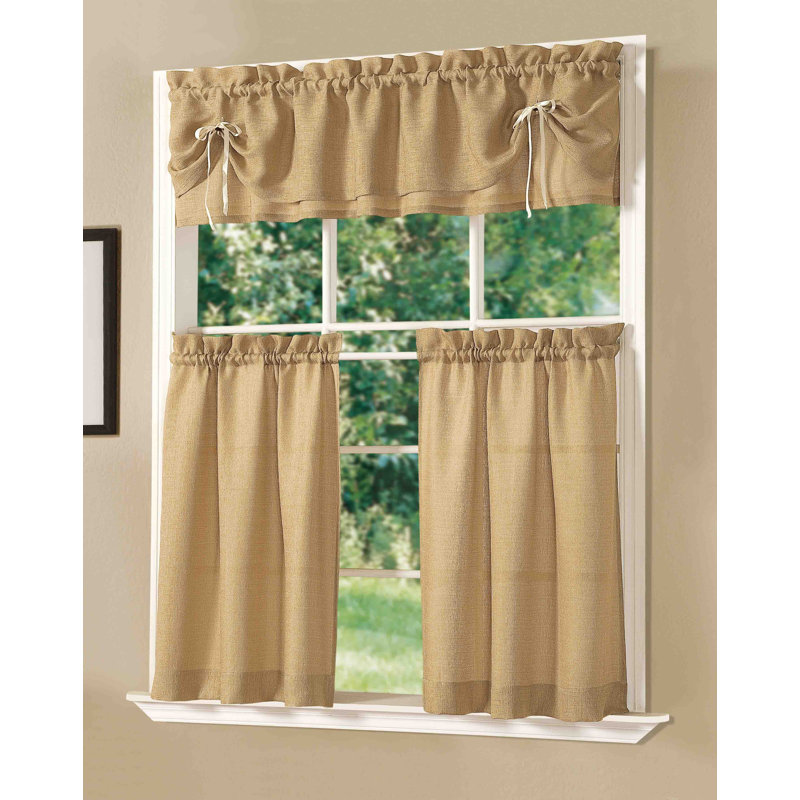 Schrader Ruffled Kitchen Curtain, Gold