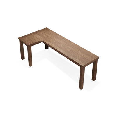 Nut-brown L-Shaped Solid Wood Writing desk