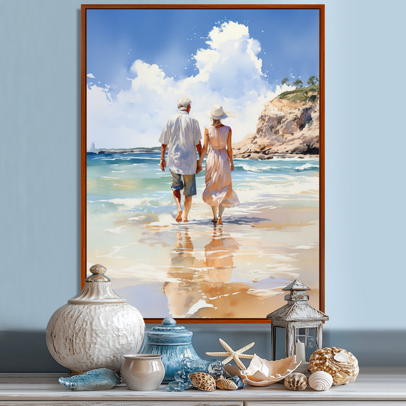 «Beach Photo Loves I», reproduction sur toile, H 20 po x l 12 po x P 1 po, Brun