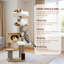 Tour pour arbre à chat, condo pour chat en bois de 52,2 po avec poteaux à griffes recouverts de sisal et jouet pour chat, mobilier pour chat à plusieurs niveaux avec plateformes en peluche pour chats d'intérieur