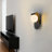 Contemporary Nordic Minimalist Cute Wall Lamp With Curved Metal Base And Glass Globe Shade Modern Black Sconce For Pathway, Corridor, Hallway, Stairs