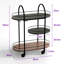 1 Half Moon 3-Tier Metal Drink Trolley, with Swivel Castors & Guard Rails-1356300127-1356300112