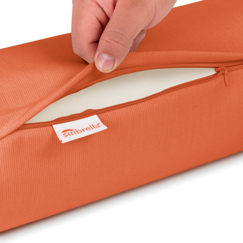 Cayenne Acrylic Zippered Neck Bolster Pillow Set