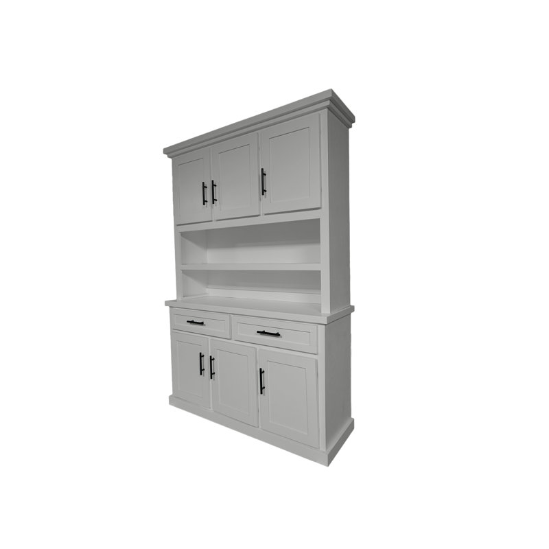 Shaker Style Dining Hutch and Buffet Cabinet, Bright White
