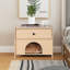 Table de chevet en bois 22 po avec tiroir et lit pour chat