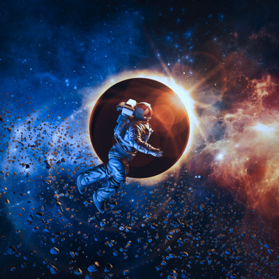 «Solar Eclipse Astronaut», impression sur toile tendue