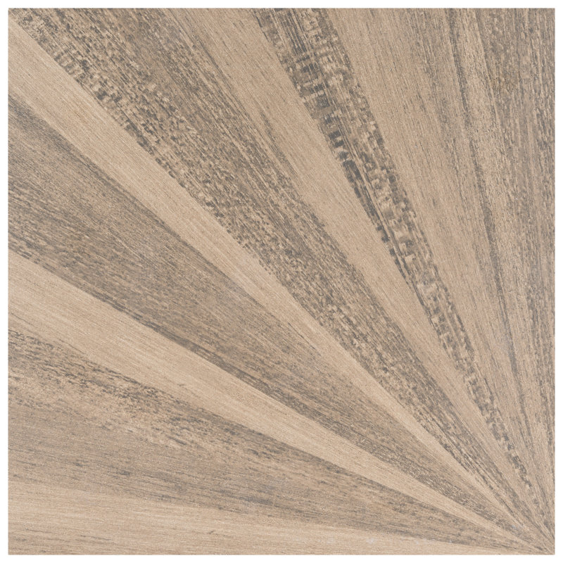 Komi Murlen 8" x 8" Straight Edge Porcelain Patterned Wall & Floor Tile, Brown