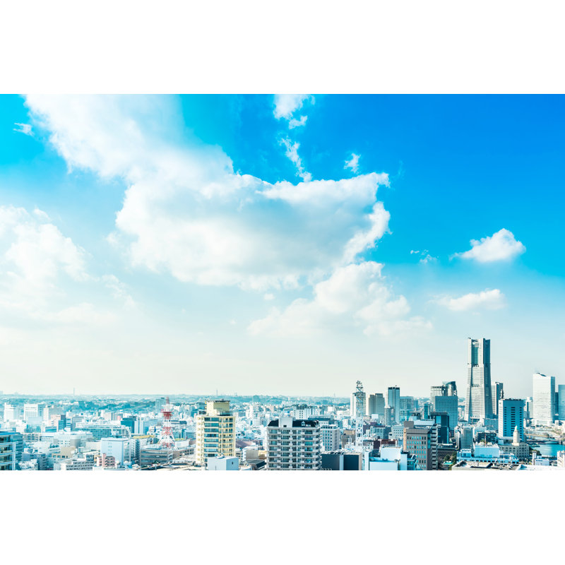Aerial View In Yokohama by Voyata - Wrapped Canvas Print, 30cm H x 46cm W