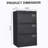 Filing Cabinet Lateral File Cabinet 3 Drawer, Blcak Locking Metal File Cabinets Three Drawer, Office Filing Cabinet With Lock Drawers For Home Office/Legal/Letter/A4/F4-1602873600