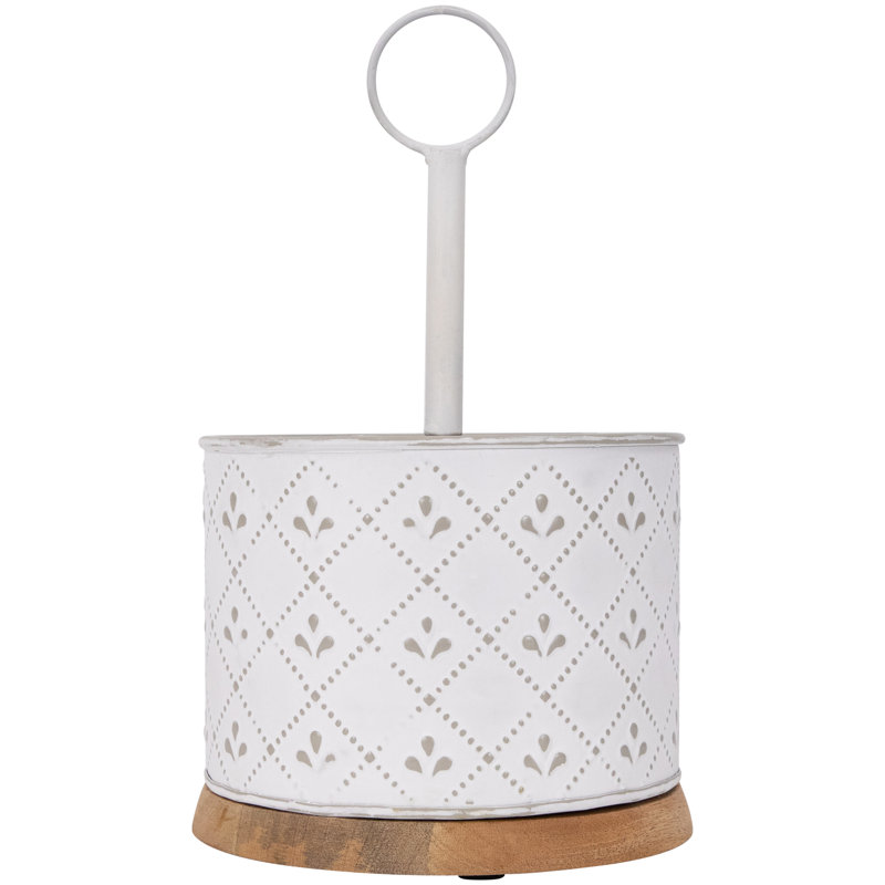 Metal Round Flatware Caddy