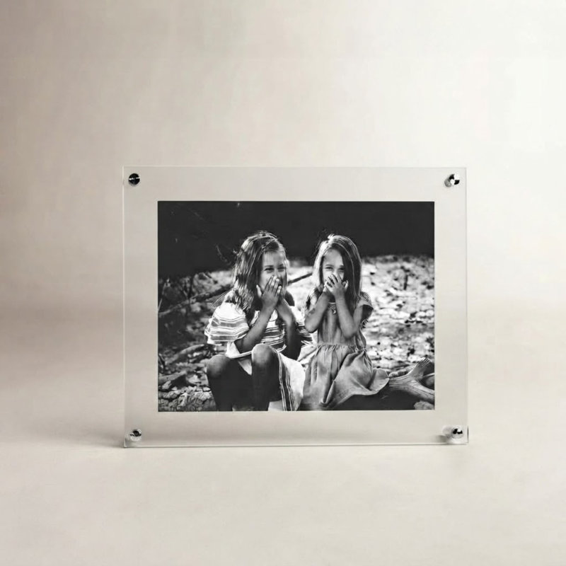 Acrylic Bevel Tabletop Float Frames, Silver, 9" x 12"