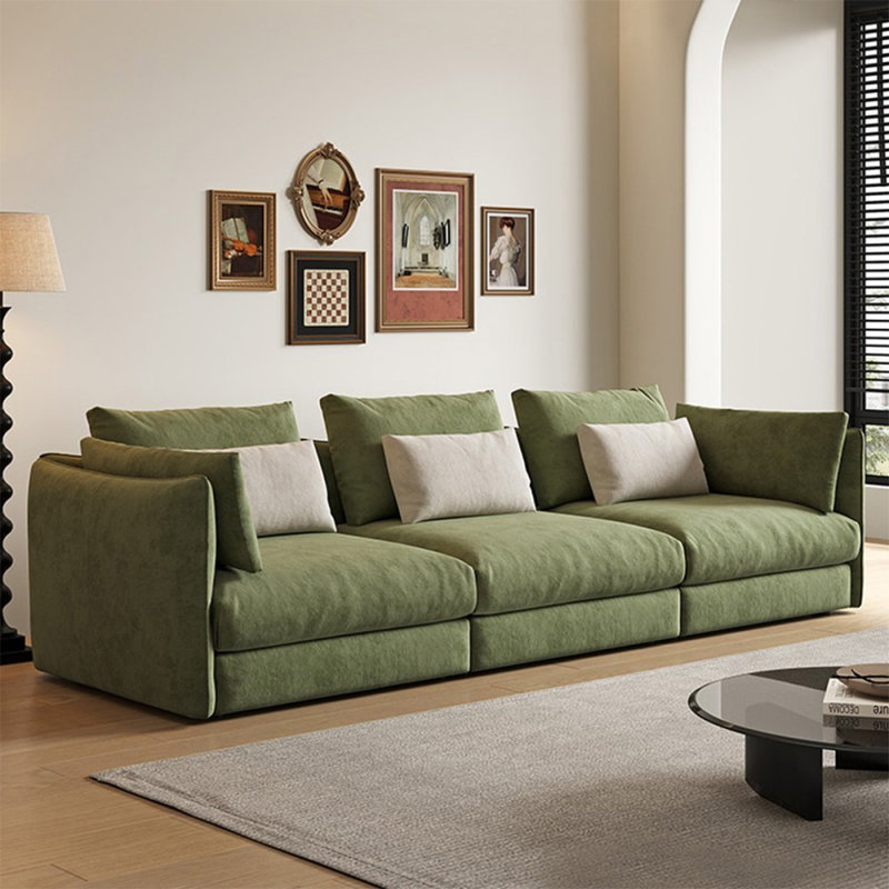 Coussin modulaire vert 100% polyester, 4, 27.56" H x 110.24" W x 38.58" D