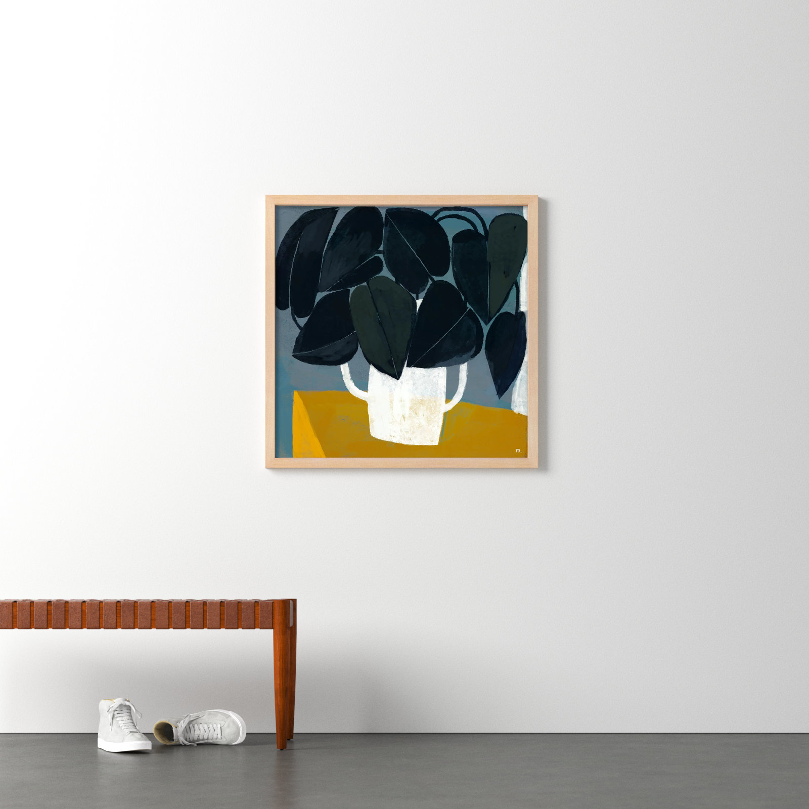 Plant "Summer Interior 1" Painting, 44" H x 44" W x 1.25" D, Brown