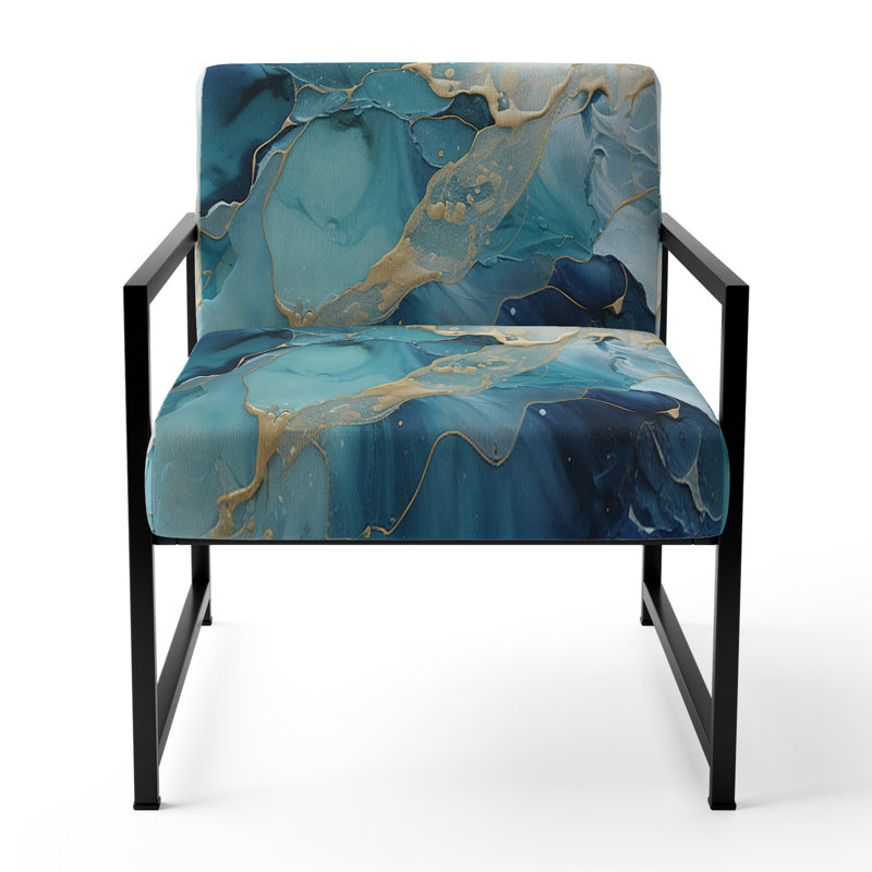 Chaise d'appoint rembourrée Oceanic Collage I, Noir