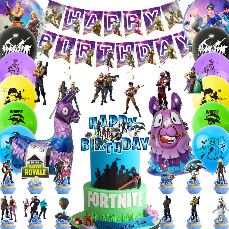 Fortnite Birthday Party Supplies,39 pcs Fortnite Party Decorations Set