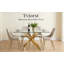 Verre trempé doré de table de salle à manger l 59,06 po x P 35,43 po-69261666