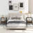 2 PCS Nightstand with Drawer Farmhouse 3-Tier Bedside Table with Open Shelf End Table