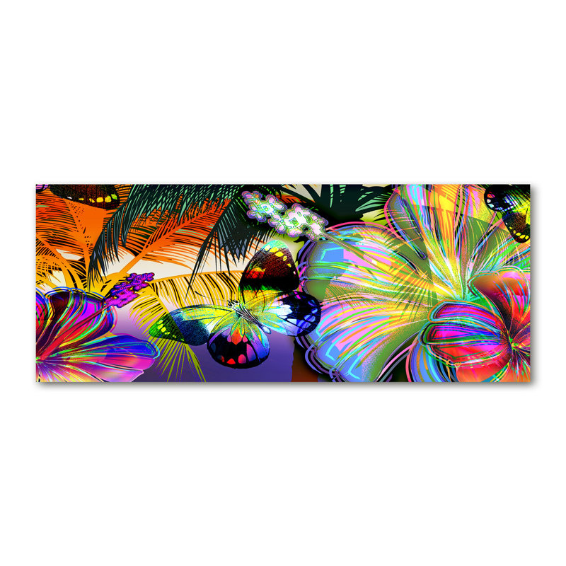 Flowers And Butterfly - Wrapped Canvas Print