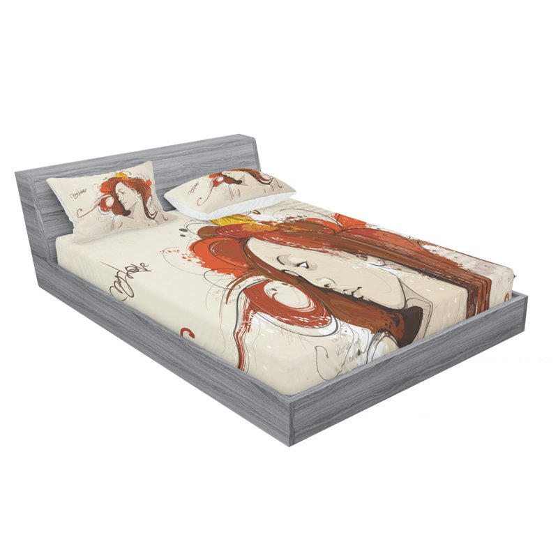 Ensemble de draps en grunges pour femmes, Ensemble de draps pour lit double avec un drap-hou