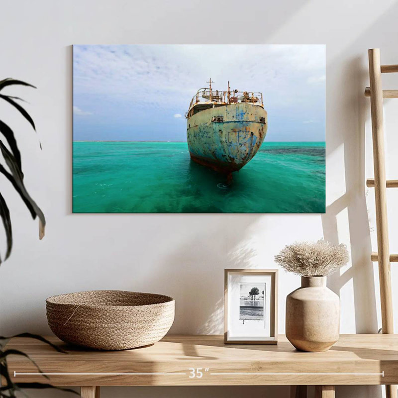 Mehar, vieux bateau dans les Caraïbes, H 16 po x l 24 po