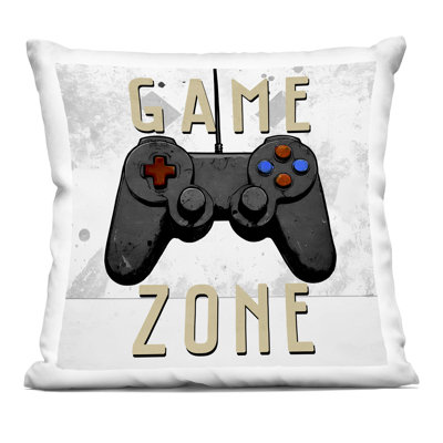 Game Zone Control Decorative Printed Throw Pillow, design by Kim Allen