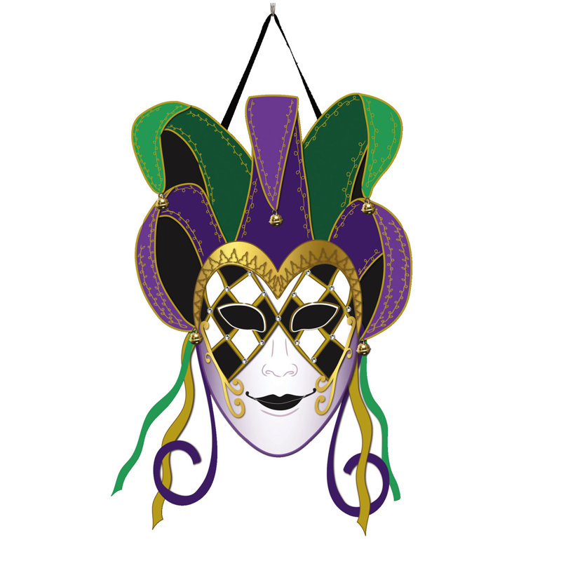 Décoration murale masque Mardi Gras Jester