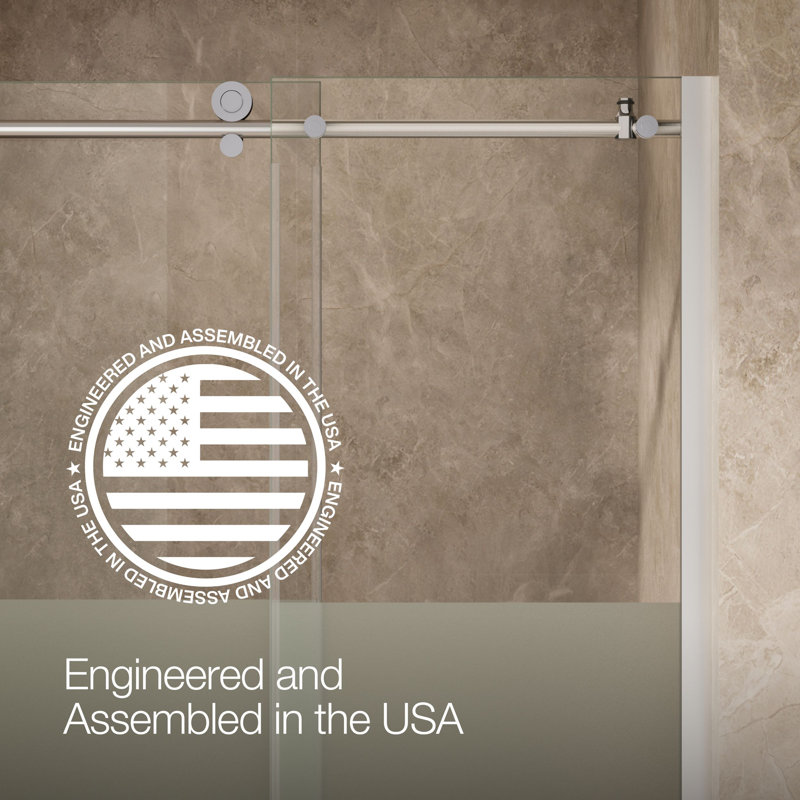 Composed 78 In. H Sliding Shower Door With 3/8 In.-Thick Glass, Silver