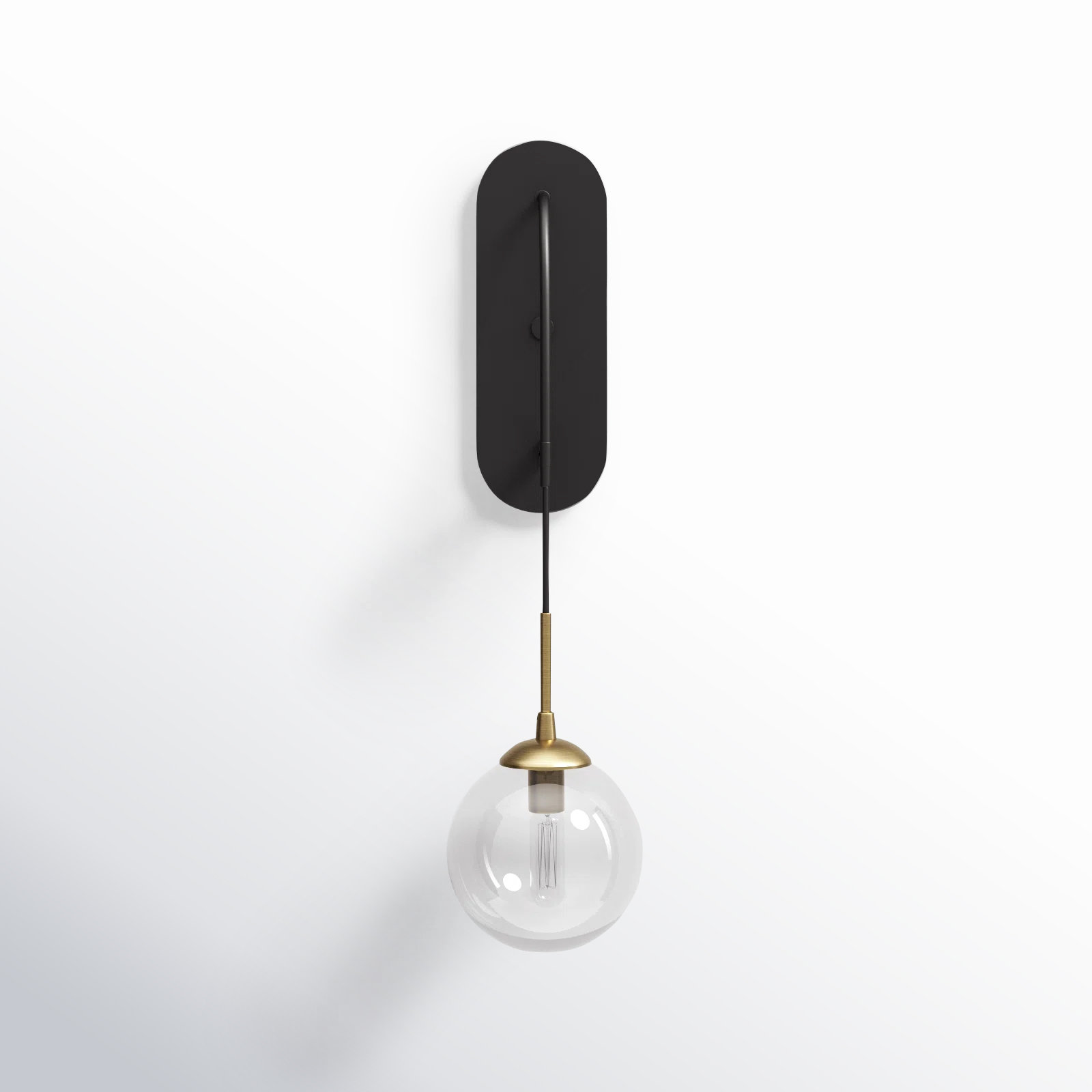 Cordoba Single Light Glass Steel Dimmable Armed Sconce