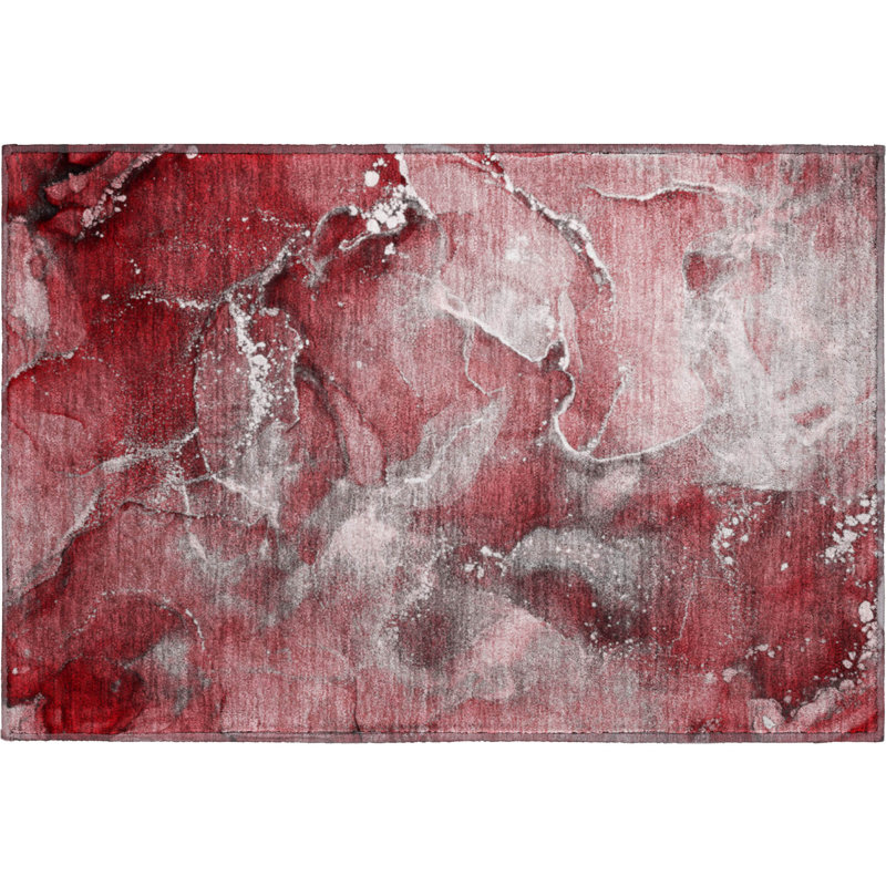 Tapis haut de gamme lavable en machine Cerrito Amf518 Merlot, Rectangle 1 pi 8 po x 2 pi 6 po