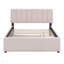 Lit plateforme tapissier avec lit gigogne double Teddy