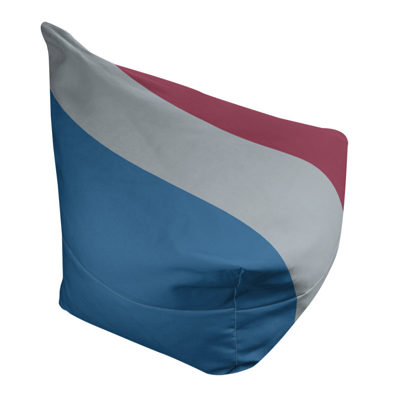 Bean Bag Cover, 30" H x 27" W x 2" D, Blue/Silver/Burgundy