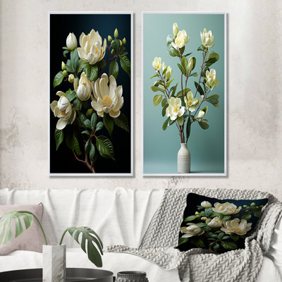 Ensemble de 2 décorations murales Beige Art Of Magnolias - Magnolias