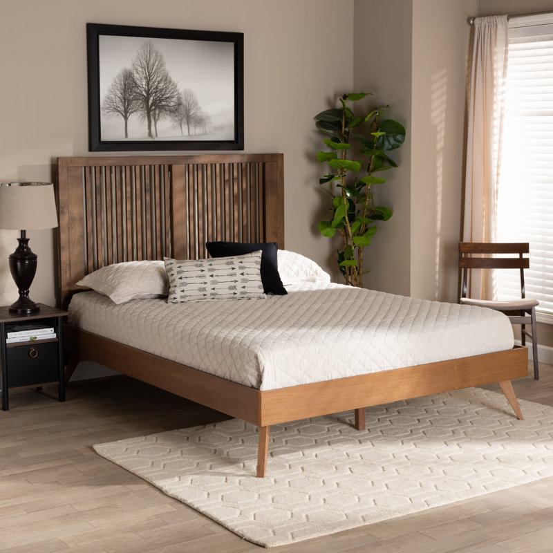 Lit plateforme en bois de noyer cendré Crawley Yorkshire, Double