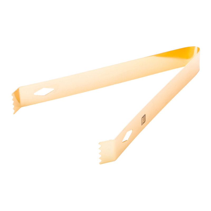 Pince à glace en acier inoxydable plaqué cuivre Bar Lux - 6 1/4 po x 2 1/2 po x 3/4 po - 1 boîte, Doré