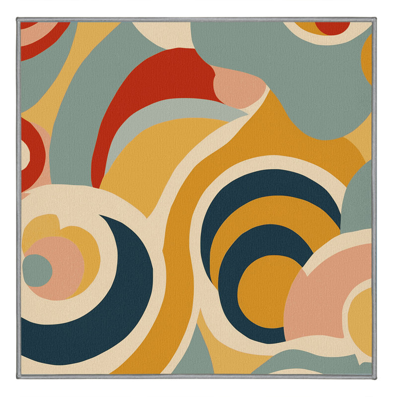 Vibrant Curl Rug, Square 6'