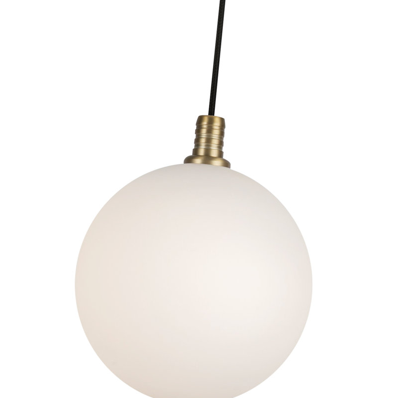 Bolla 5-In Opal Glass LED Pendant, Opal, Brushed Gold